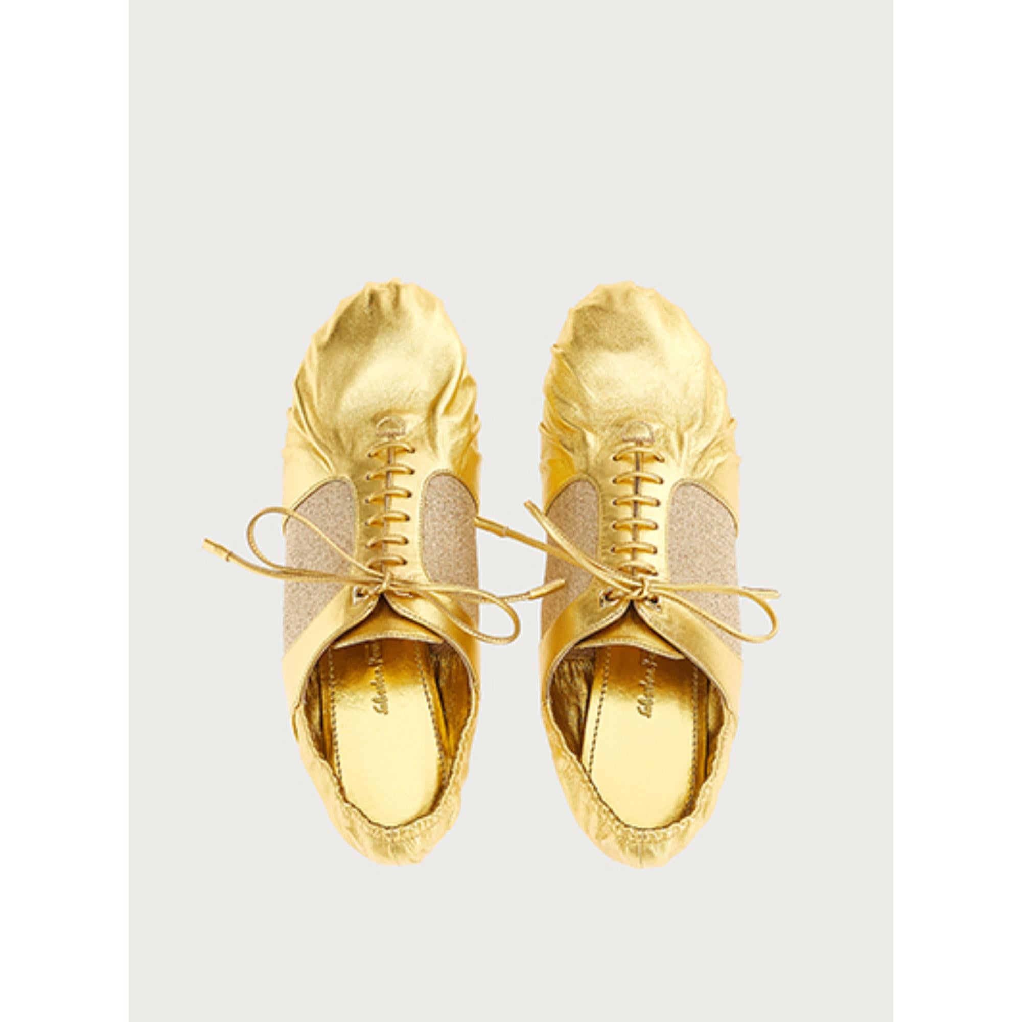 Women Lace Up Nappa Shoes [Width: 1D] - Gold