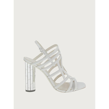 Women Mirrored Heel Strappy Sandals [Width: 1D] - White