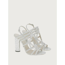 Women Mirrored Heel Strappy Sandals [Width: 1D] - White