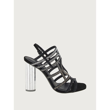 Women Mirrored Heel Strappy Sandals [Width: 1D] - Black