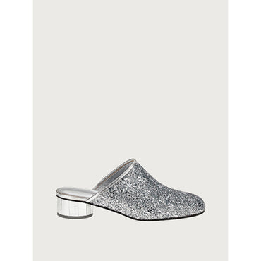 Women Mirrored Heel Mules [Width: 1D] - Silver