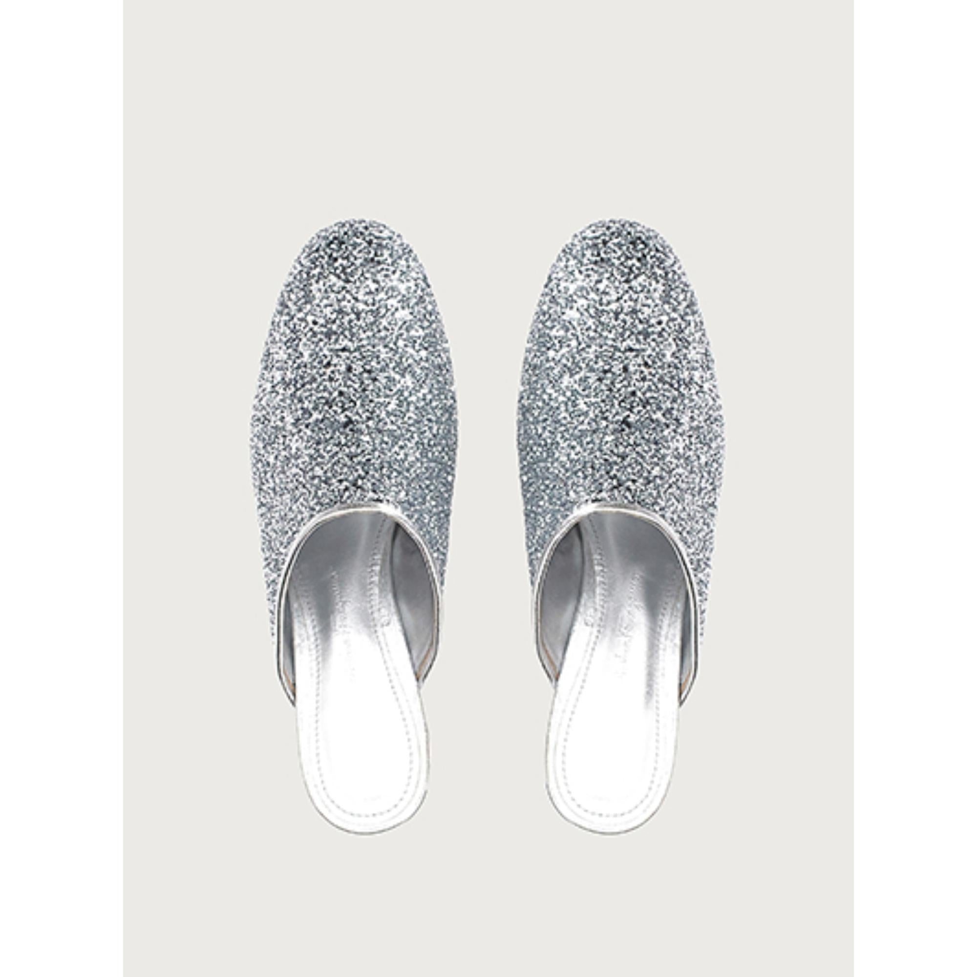 Women Mirrored Heel Mules [Width: 1D] - Silver