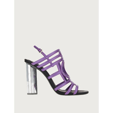 Women Mirrored Heel Strappy Sandals [Width: 1D] - Deep Purple