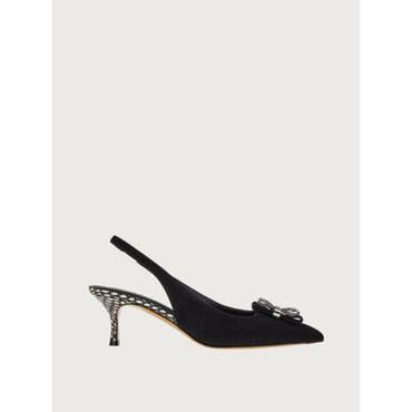 Women Double Bow Slingback [Width: 1D] - Black