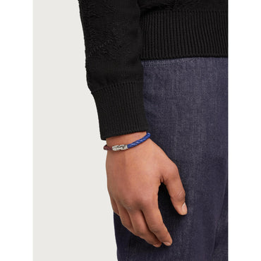 Men Gancini Bracelet - Pomegranate/Denim/Golfo Blue