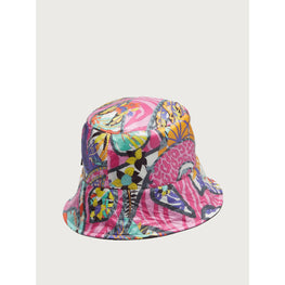 Women Reversible Bucket Hat - Black/Multicolor