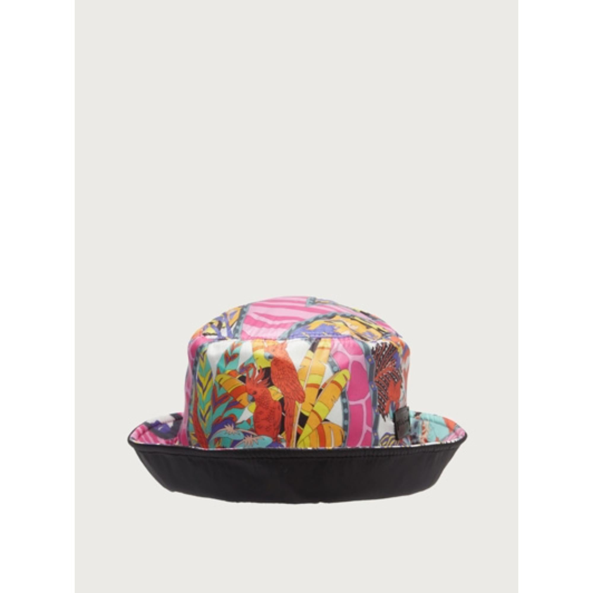 Women Reversible Bucket Hat - Black/Multicolor