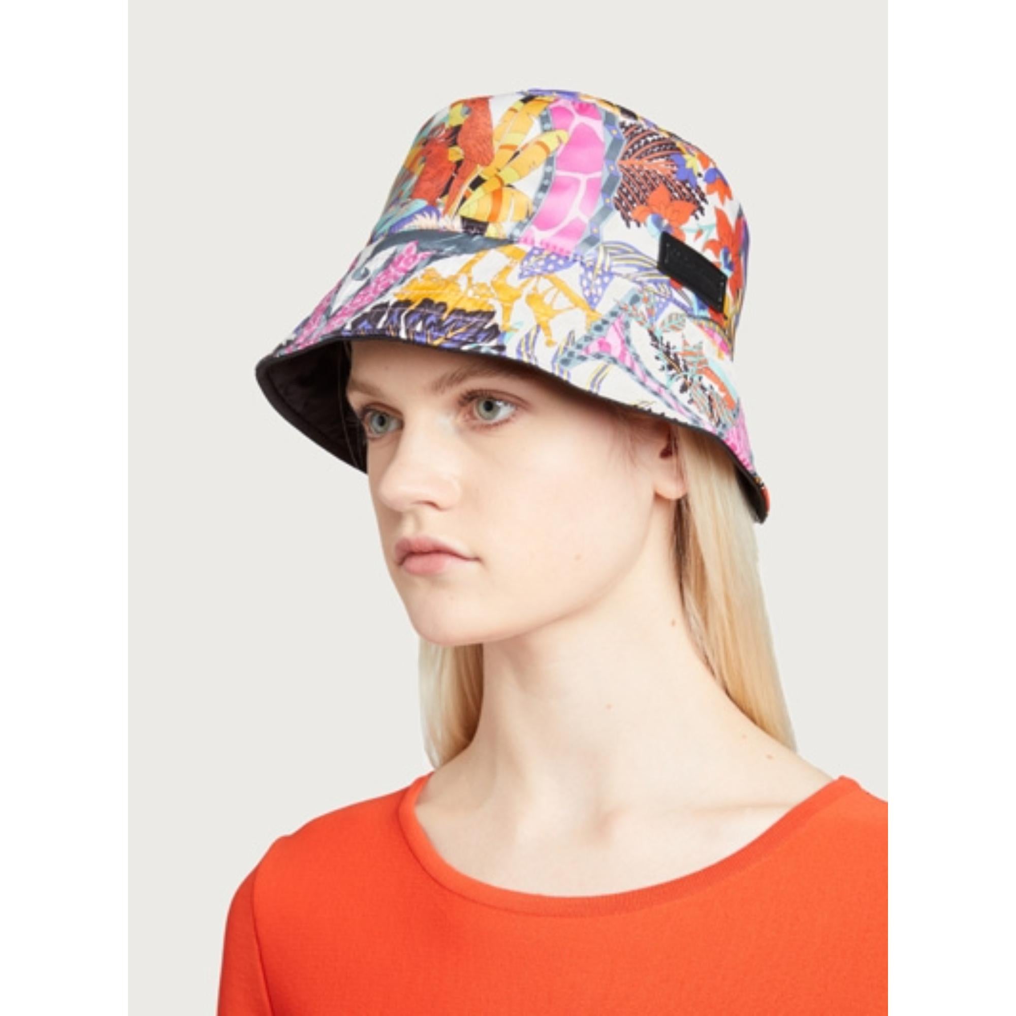 Women Reversible Bucket Hat - Black/Multicolor