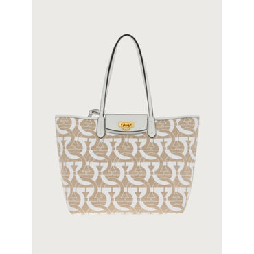 Women Gancini Tote Bag - White/Natural