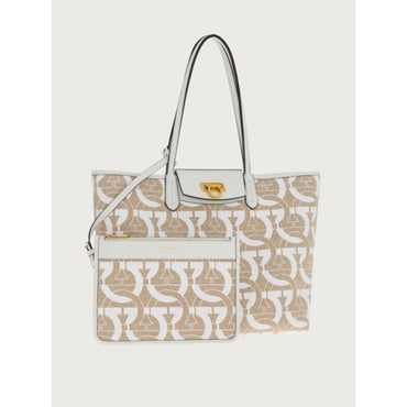 Women Gancini Tote Bag - White/Natural