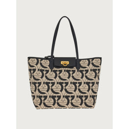 Women Gancini Tote Bag - Black/Natural