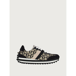 Women Sneakers [Width: M] - Black/Beige/White