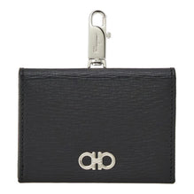 Men Gancini Credit Card Holder - Black/Ferragamo Red