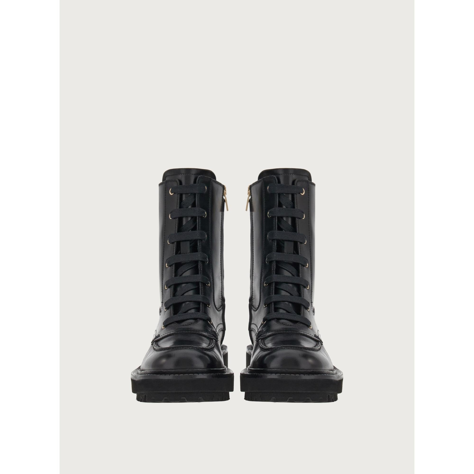 Women Combat Boots [Width: 1C] - Black