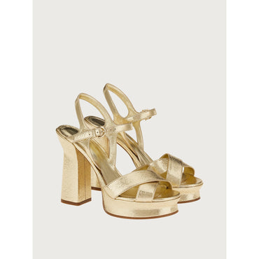 Women Platform Sandals [Width: 1D] - Platinum (Gold)