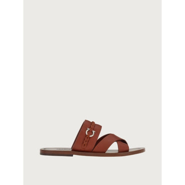 Men Sandals with Gancini Ornament [Width: M] - Cappuccino