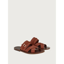 Men Sandals with Gancini Ornament [Width: M] - Cappuccino