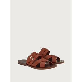 Men Sandals with Gancini Ornament [Width: M] - Cappuccino