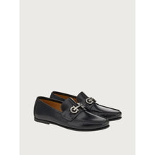 Men Loafers with Gancini Ornament [Width: 3E] - Black