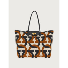 Women Gancini Tote Bag - Natural/Nero