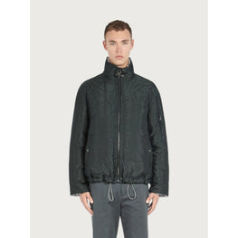 Men Feather Quilted Blouson - Agrifoglio Blue/Black