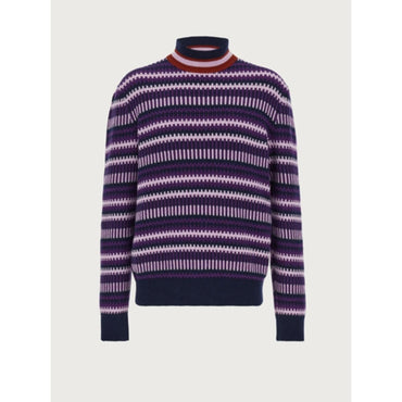 Men Jacquard Multicolor Turtleneck - Multicolor