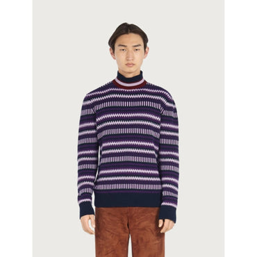 Men Jacquard Multicolor Turtleneck - Multicolor