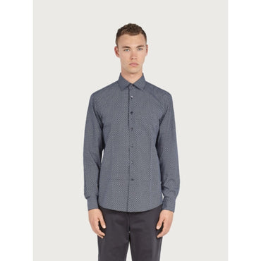 Men Gancini Sports Shirt - Midnight Blue/Cornflower