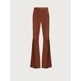 Women Suede Five Pocket Trouser - Mogensen Brown