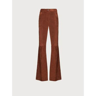 Women Suede Five Pocket Trouser - Mogensen Brown