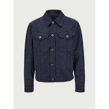 Men Technical Fabric Trucker Jacket - Midnight Blue