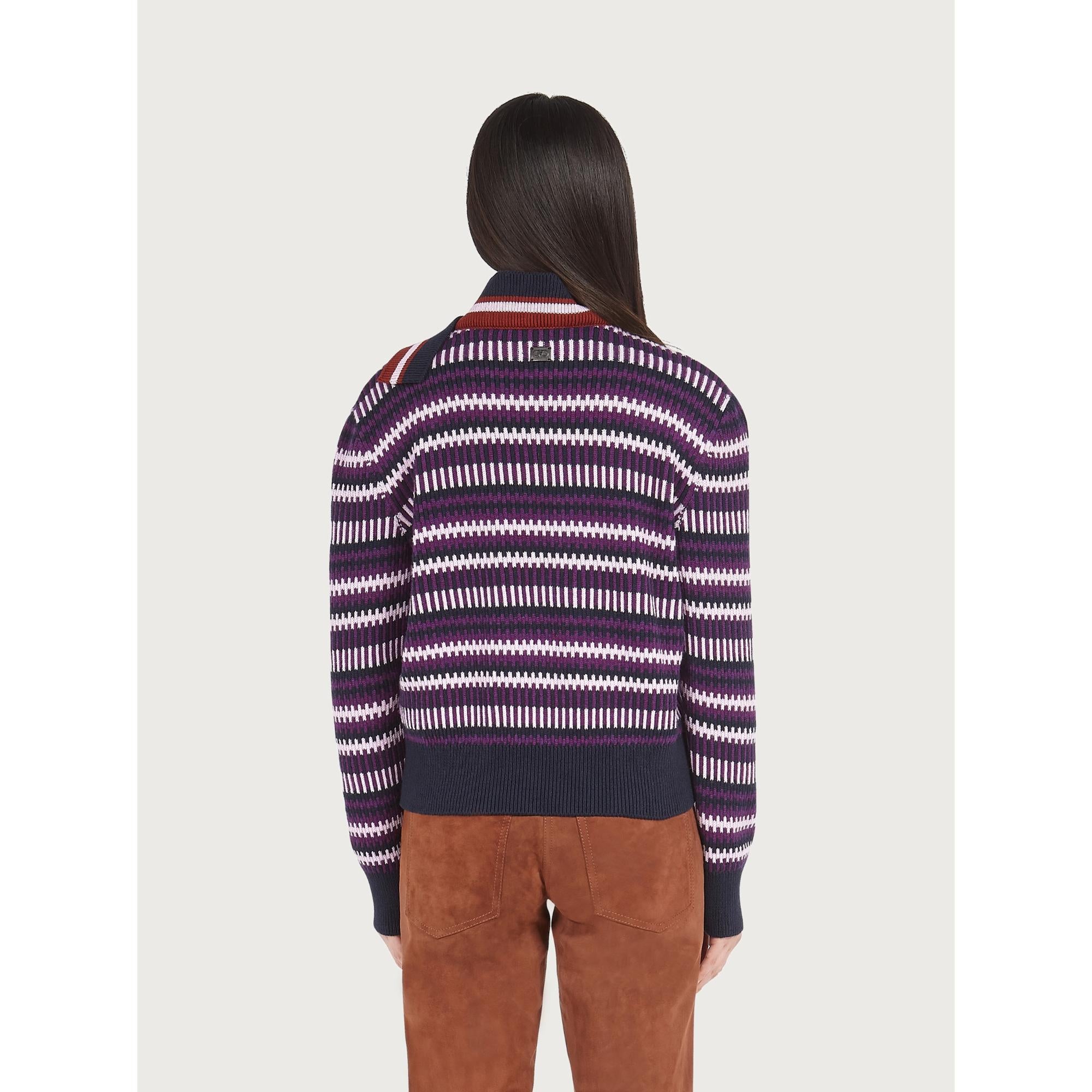 Women Sweater with Safety Pin Detail - Multicolor