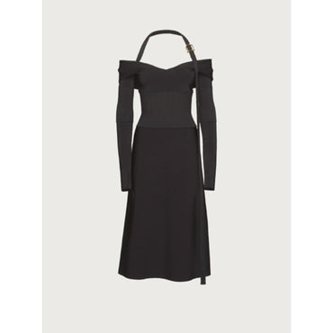 Women Halter Strap Dress - Black