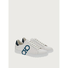 Men Gancini Sneakers [Width: M] - White/Mediterranean Blue