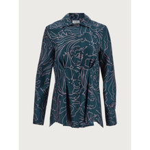 Women Printed Silk Shirt - Cornflower