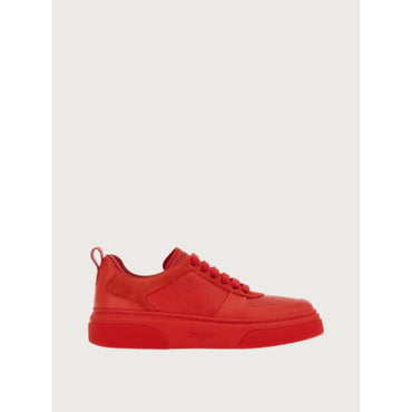 Women Gancini Sneakers [Width: M] - Flame Red