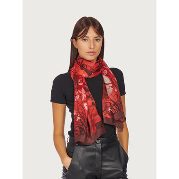 Women Rabbit Print Stole - Red