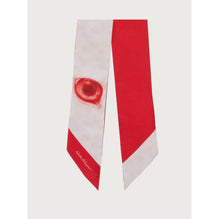 Women Eye Print Twilly Band - White/Lipstick Red