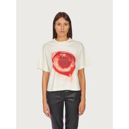 Women Eye Print T-Shirt - Milk