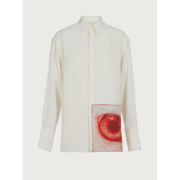 Men Rabbit Eye Shirt - White/Red