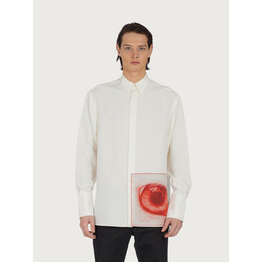 Men Rabbit Eye Shirt - White/Red