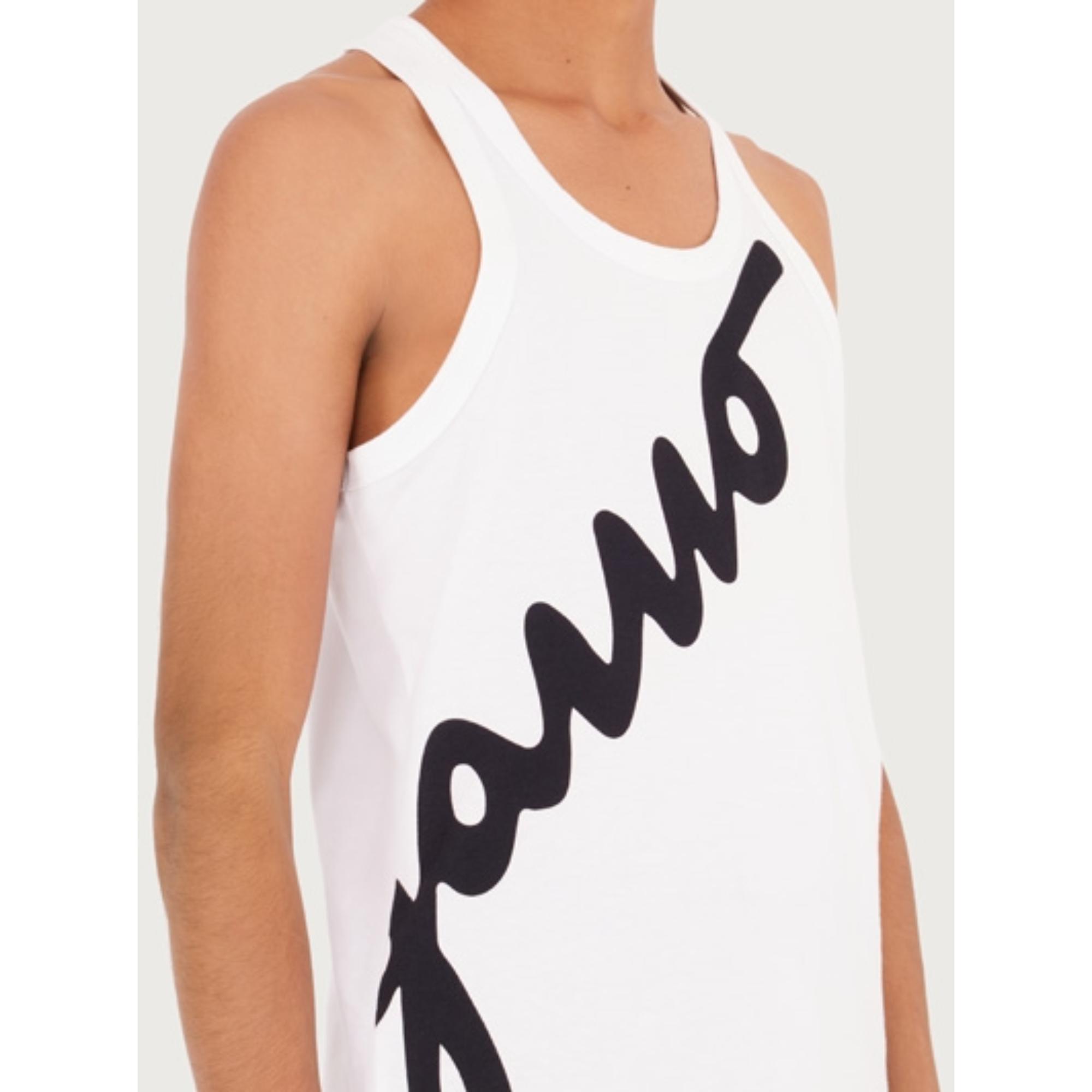 Men Logo Tank Top - White/Black