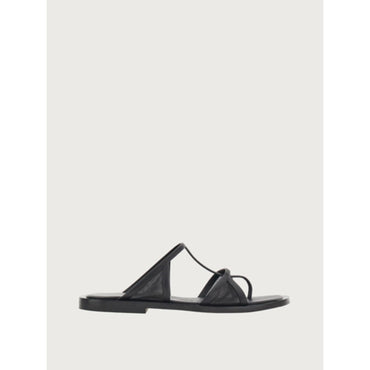 Men Thong Sandals with Square Toe [Width: M] - Black