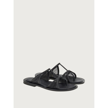 Men Thong Sandals with Square Toe [Width: M] - Black