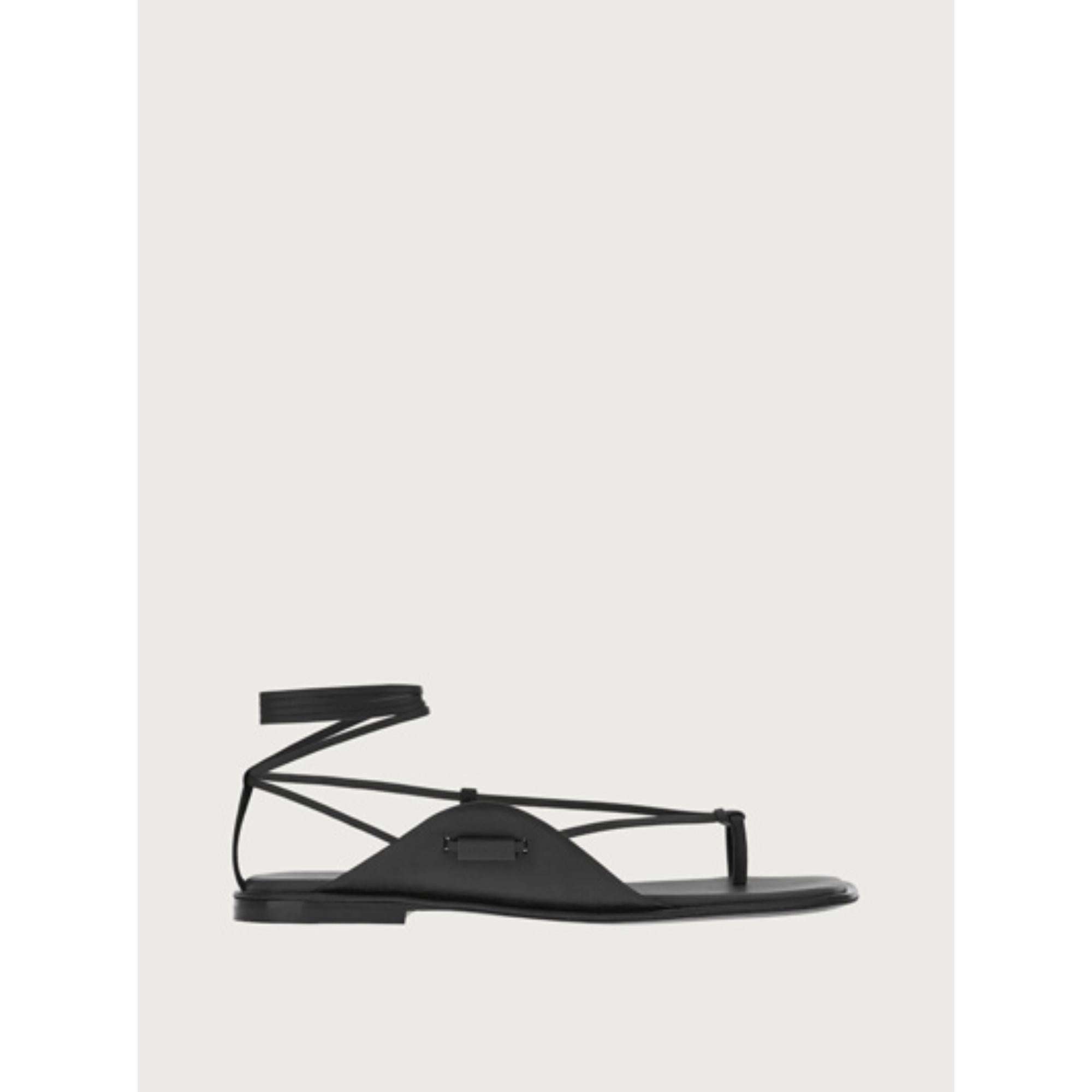 Men Thong Sandals with Square Toe [Width: M] - Black