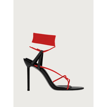 Women Sandals with Stiletto Heel [Width: 1C] - Black/Flame Red