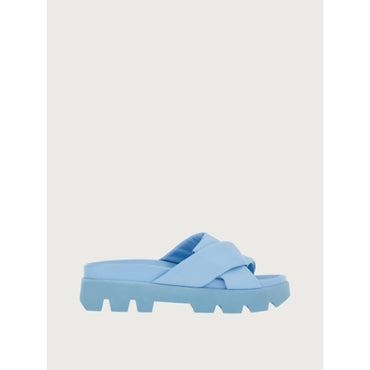 Women Sporty Sliders with Origami Knot [Width: 1C] - Sky Blue