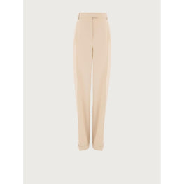 Women Ultra Light Wool Tailored Trouser - Beige