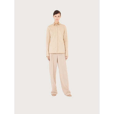 Women Ultra Light Wool Tailored Trouser - Beige