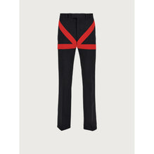 Men Tailored Trouser with Satin Inlay - Black